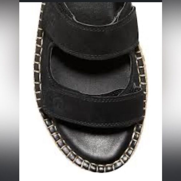 Cole Haan Cloudfeel Espadrille Double Strap Leather Slides with Jute, 5, NWOB - Picture 2 of 10